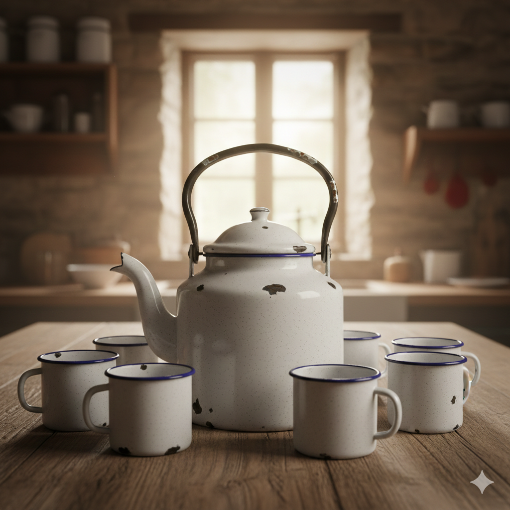 Conjunto café na roça